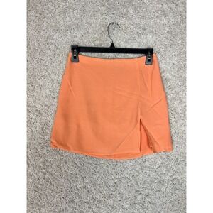 Aritzia Sunday Best Tatiana Mini Skirt Womens 4 Orange High Waisted Crepe Lined